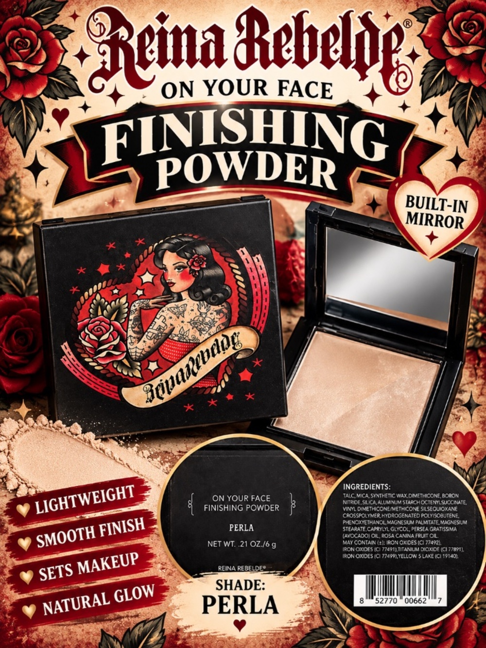 Reina Rebelde On Your Face Finishing Powder Perla Full Size 6g